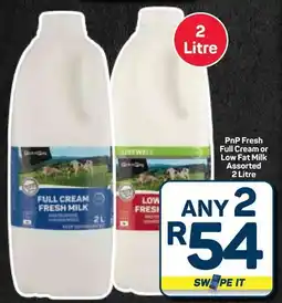 Pick n Pay Hypermarket PnP Fresh Full Cream or Low Fat Milk Assorted offer