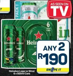 Pick n Pay Hypermarket Heineken Lager or Silver Cans offer