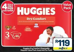 Pick n Pay Hypermarket Huggies Dry Comfort Disposable Nappies Value Pack Assorted Per Pack offer