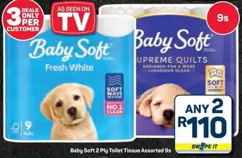 Pick n Pay Hypermarket Baby Soft 2 Ply Toilet Tissue Assorted offer