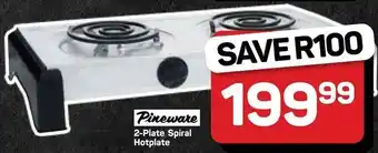 Pick n Pay Hypermarket Pineware 2-Plate Spiral Hotplate offer