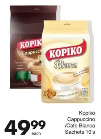 Save Kopiko Cappuccino/ Cafe Blanca Sachets offer