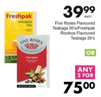 Save Five Roses Flavoured Teabags/ Freshpak Rooibos Flavoured Teabags offer