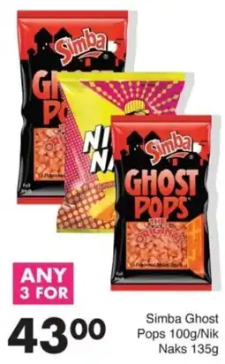 Save Simba Ghost Pops/ Nik Naks offer