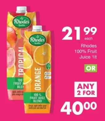 Save Rhodes 100% Fruit Juice offer