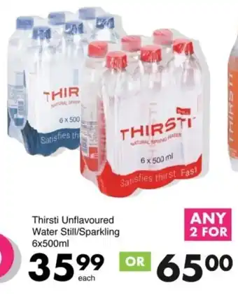 Save Thirsti Unflavoured Water Still/ Sparkling offer
