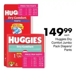 Save Huggies Dry Comfort Jumbo Pack Diapers/ Pants offer