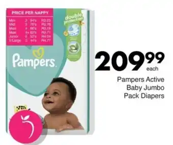 Save Pampers Active Baby Jumbo Pack Diapers offer