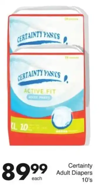 Save Certainty Adult Diapers offer