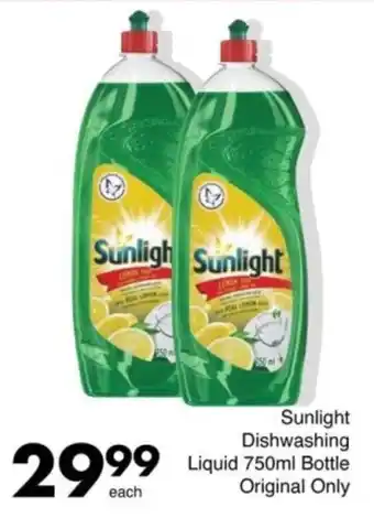 Save Sunlight Dishwashing Liquid Bottle Original Only offer