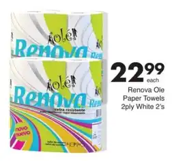 Save Renova Ole Paper Towels 2ply White offer