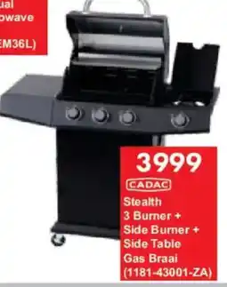 President Hyper CADAC Stealth 3 Burner + Side Burner + Side Table Gas Braai offer