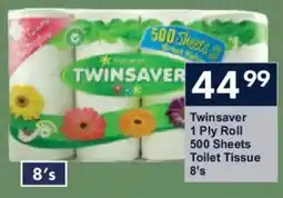 President Hyper Twinsaver 1 Ply Roll 500 Sheets Toilet Tissue offer