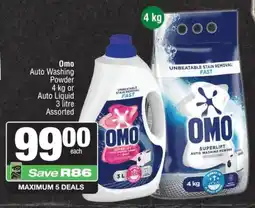 Spar Omo Auto Washing Powder or Auto Liquid Assorted offer