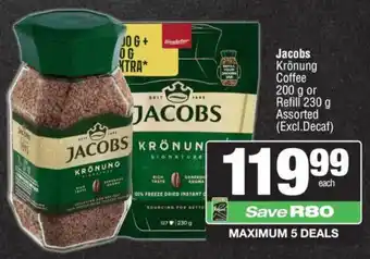Spar Jacobs Krönung Coffee or Refill Assorted offer