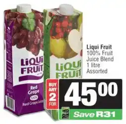Spar Liqui Fruit 100% Fruit Juice Blend Assorted offer