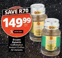 Checkers Douwe Egberts Caffeinated Instant Coffee All Variants offer