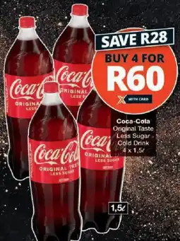 Checkers Coca-Cola Original Taste Less Sugar Cold Drink offer