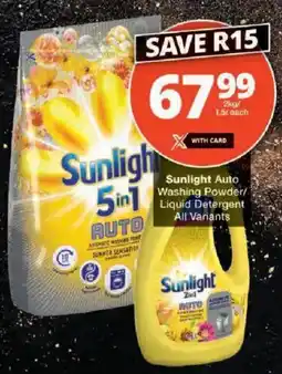 Checkers Sunlight Auto Washing Powder/ Liquid Detergent All Variants offer