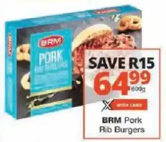 Checkers BRM Pork Rib Burgers offer