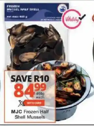 Checkers MJC Frozen Half Shell Mussels offer