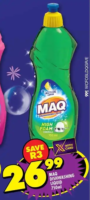 Shoprite Maq dishwashing liquid offer