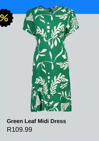 PEP Green Leaf Midi Dress offer