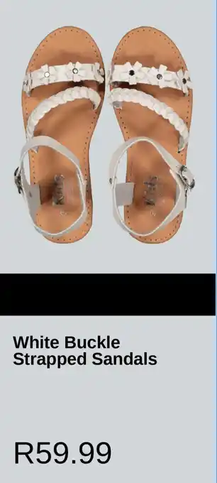 PEP White Buckle Strapped Sandals offer