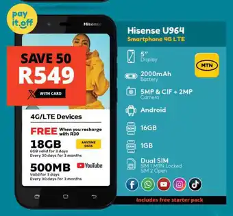 Checkers Hisense U964 offer