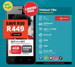Checkers Mobicel Vibe Smartphone 3G offer