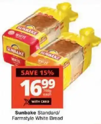 Checkers Sunbake Standard/ Farmstyle White Bread offer