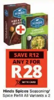Checkers Hinds Spices Seasoning/ Spice Refill All Variants offer