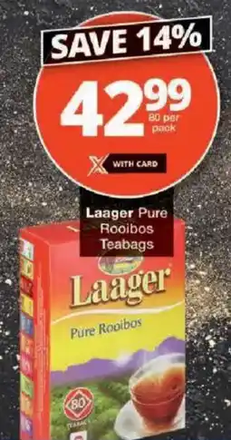 Checkers Laager Pure Rooibos Teabags offer