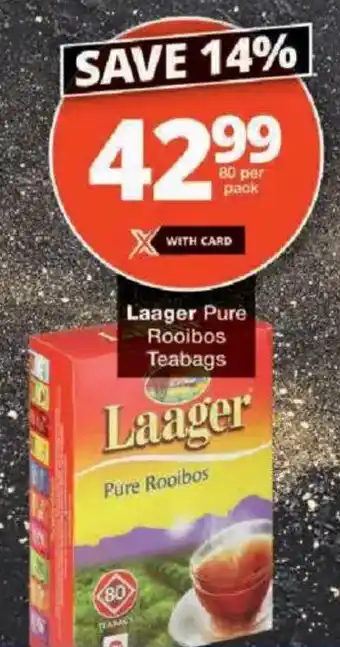Checkers Laager Pure Rooibos Teabags offer