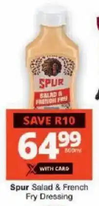 Checkers Spur Salad & French Fry Dressing offer