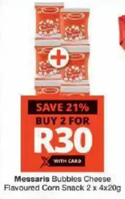 Checkers Messaris Bubbles Cheese Flavoured Corn Snack offer