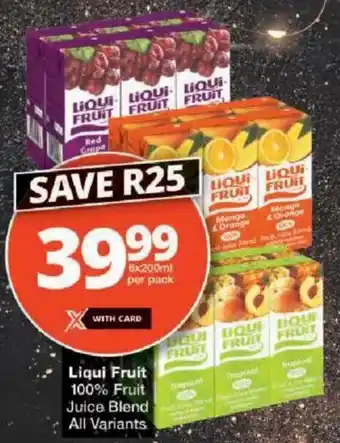 Checkers Liqui Fruit 100% Fruit Juice Blend All Variants offer