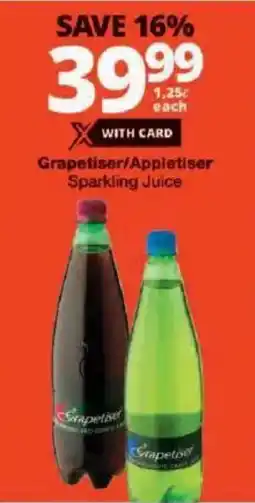 Checkers Grapetiser/ Appletiser Sparkling Juice offer