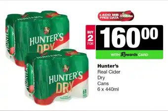 Spar Tops Hunter's Real Cider Dry Cans offer