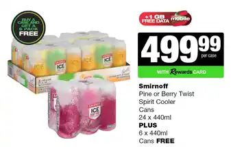Spar Tops Smirnoff Pine or Berry Twist Spirit Cooler Cans offer