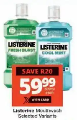 Checkers Listerine Mouthwash offer