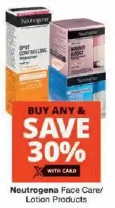 Checkers Neutrogena Face Care/ Lotion Products offer