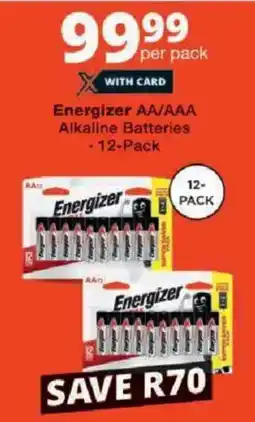 Checkers Energizer AA/ AAA Alkaline Batteries offer