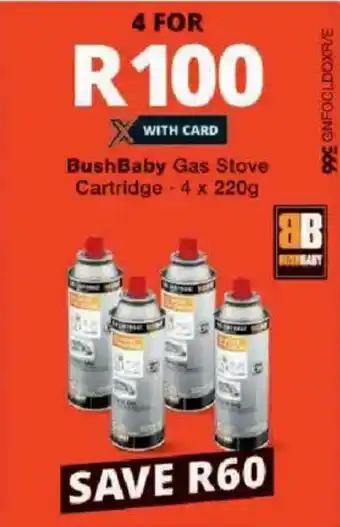 Checkers BushBaby Gas Stove Cartridge offer