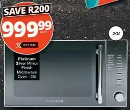 Checkers Platinum Silver Mirror Finish Microwave Oven offer