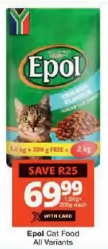 Checkers Epol Cat Food All Variants offer