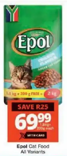 Checkers Epol Cat Food All Variants offer