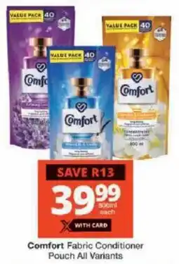 Checkers Comfort Fabric Conditioner Pouch All Variants offer