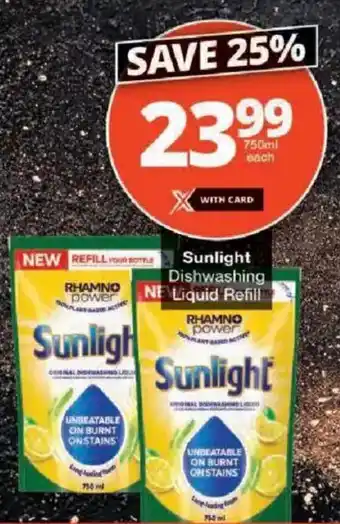 Checkers Sunlight Dishwashing Liquid Refill offer