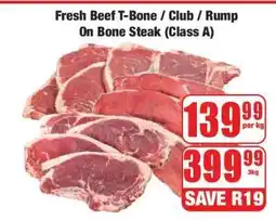 Boxer Fresh Beef T-Bone / Club / Rump On Bone Steak (Class A) offer